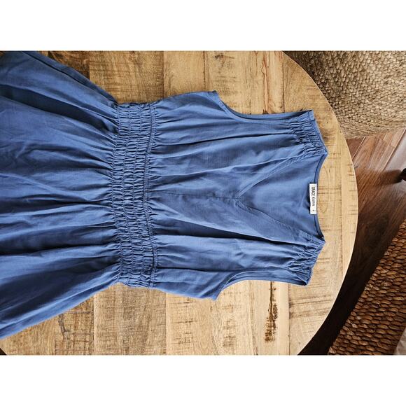 Grace Karin V-Neck Sleeveless Elastic Waist Maxi Linen Blend Dress Size M EUC - Picture 5 of 10